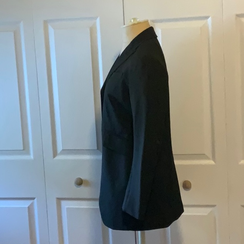 Theory- Long Black 2 Button Structured Wool Blaze… - image 6